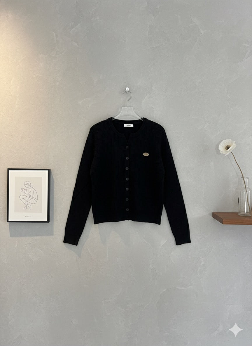 Knitted Rib Top - Black