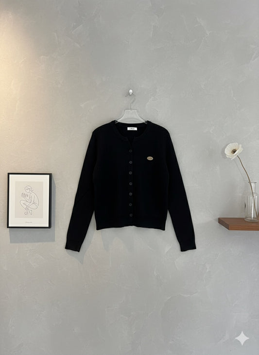 Knitted Rib Top - Black