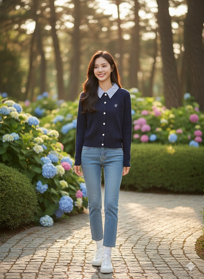 Old Money Cardigan- Navy blue