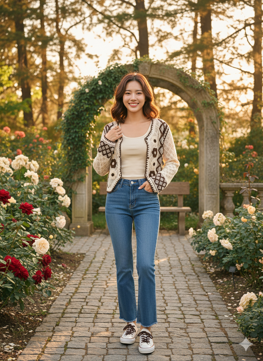 Crochet Cardigan - Brown