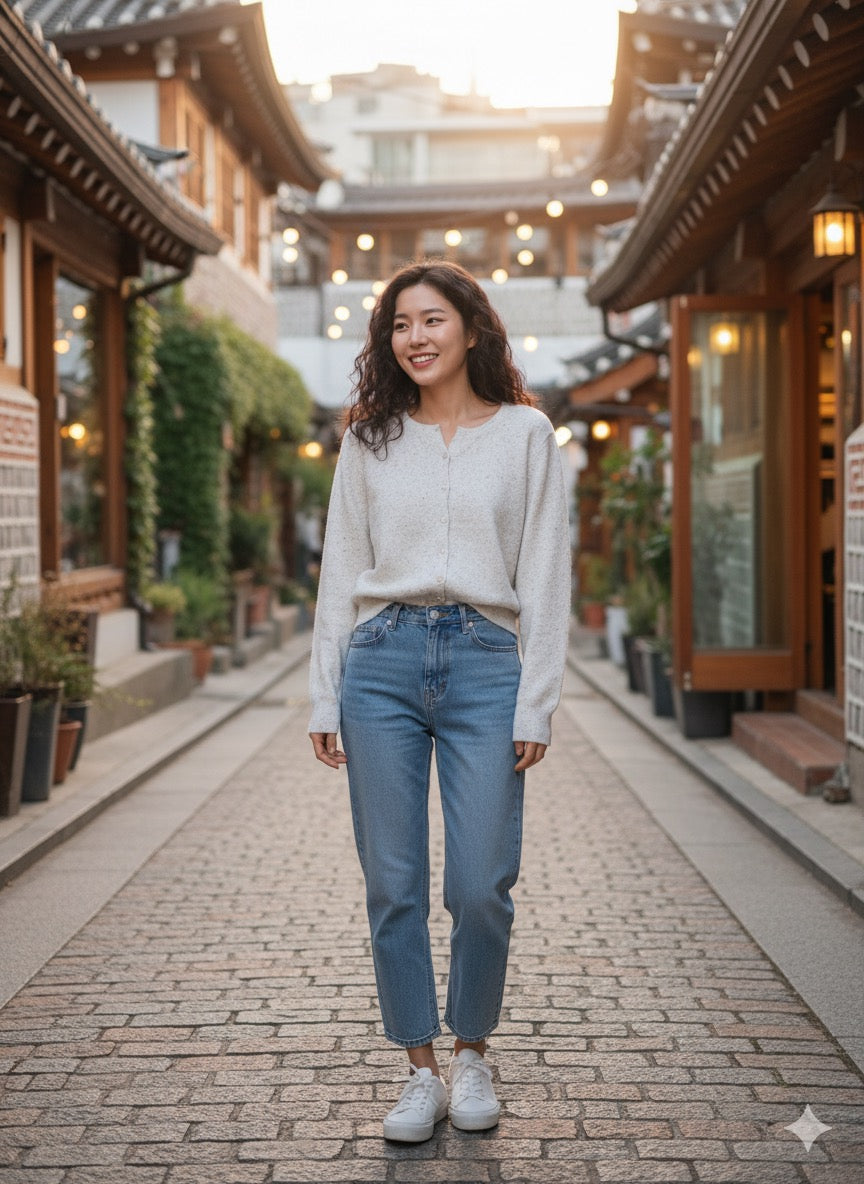 Crew Neck Toggles - Off white