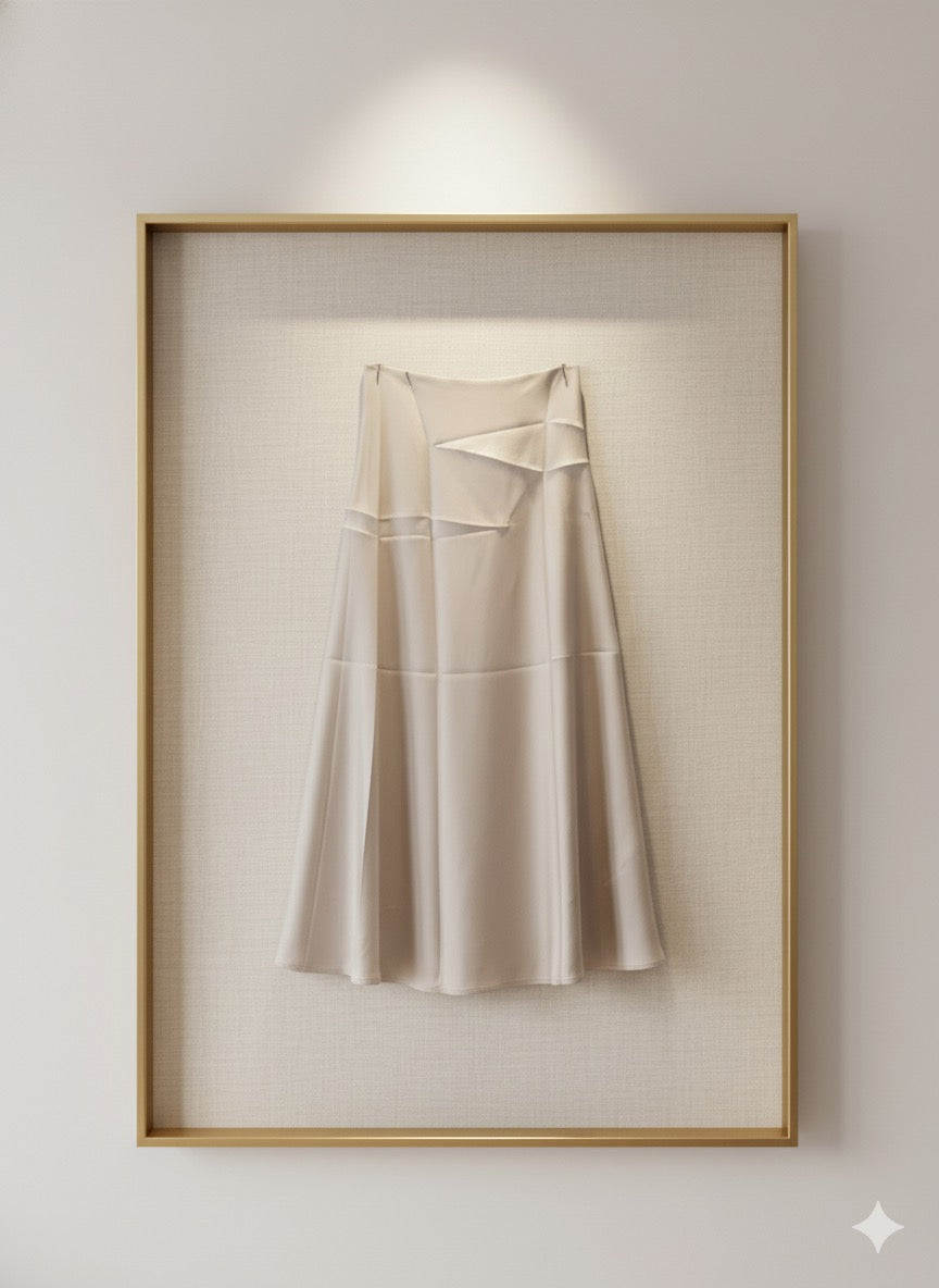 Glow Satin Skirt - Pearl