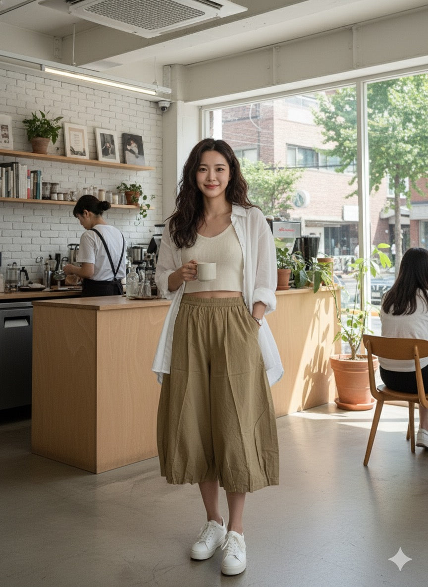 Soft Flow Culottes - Beige