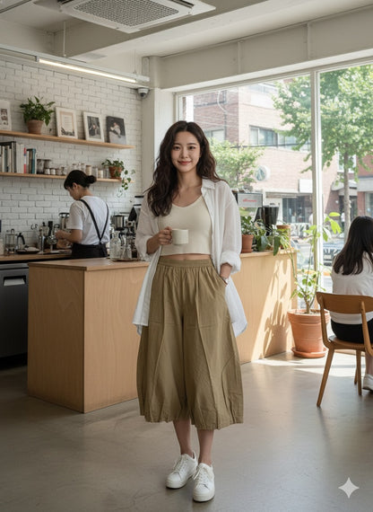 Soft Flow Culottes - Beige