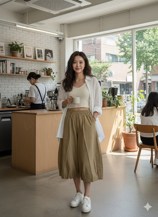 Soft Flow Culottes - Beige