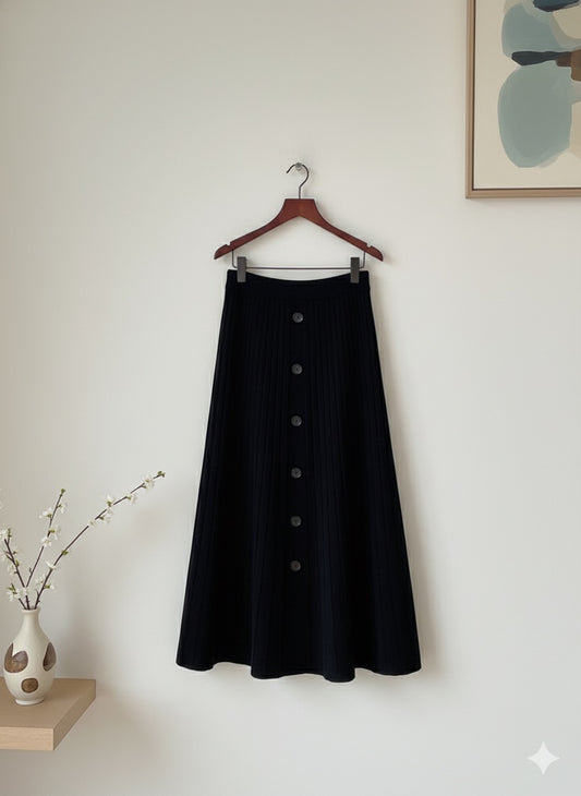 Meadow Button Skirt - Black