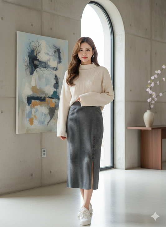 Sleek Form Skirt - Ash