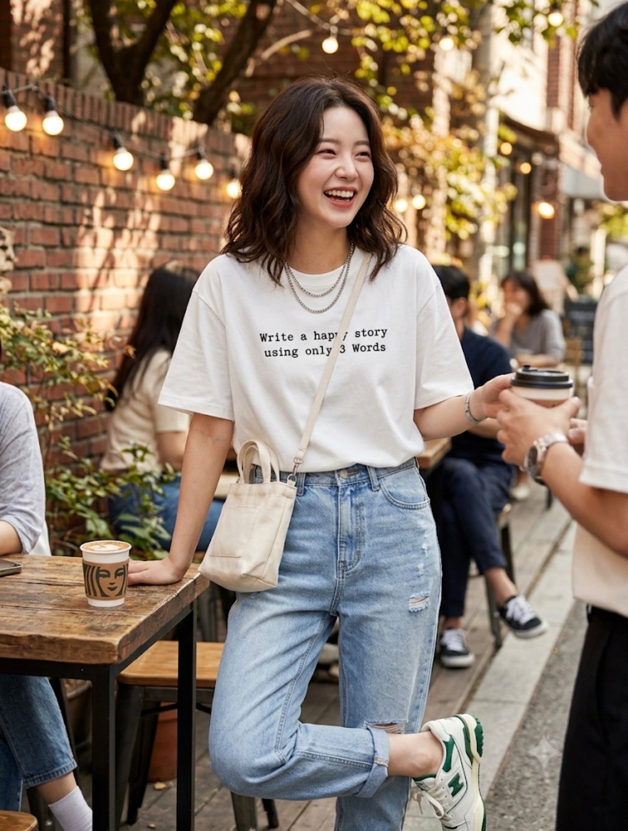 Micro Fiction Tee - White