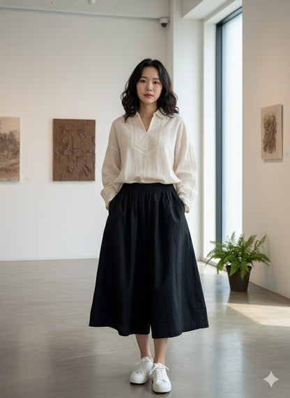 Soft Flow Culottes - Black