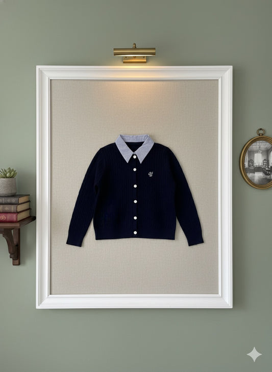 Old Money Cardigan- Navy blue