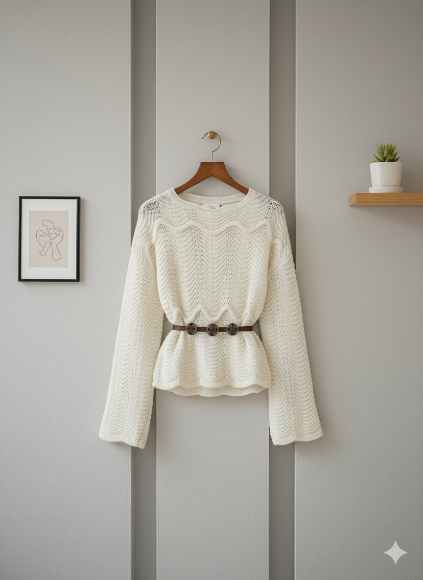Ocean Knit Pullover - White