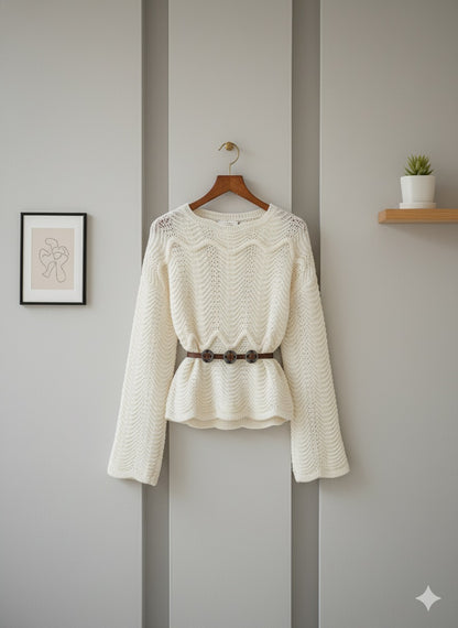 Ocean Knit Pullover - White