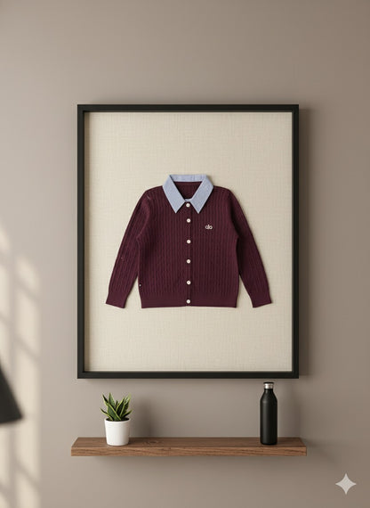 Old Money Cardigan- Maroon