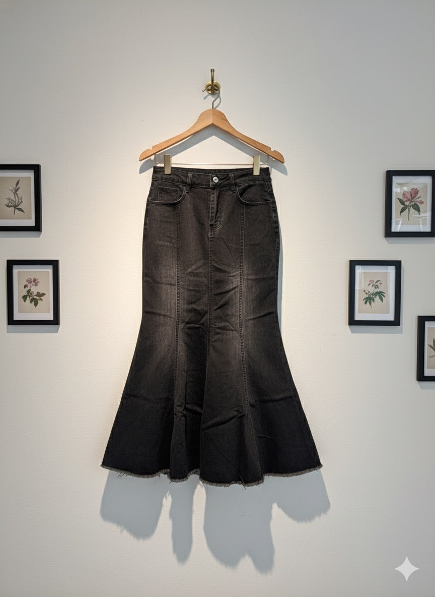 Trumpet Denim Skirt