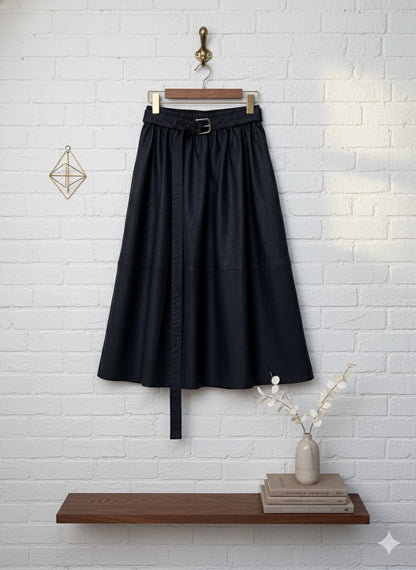 Faux Leather Black Skirt