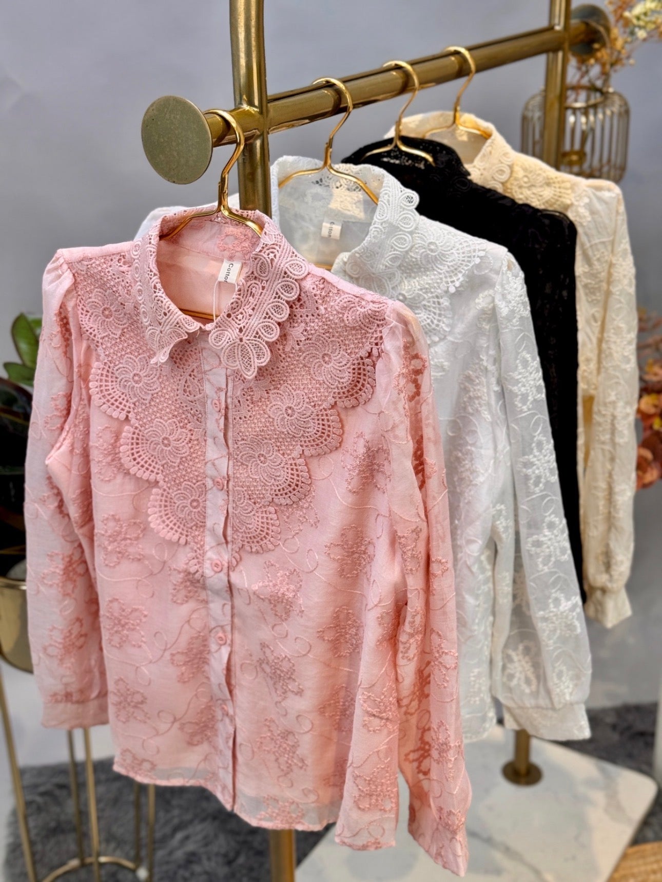 Romantic Lace Collar Shirt