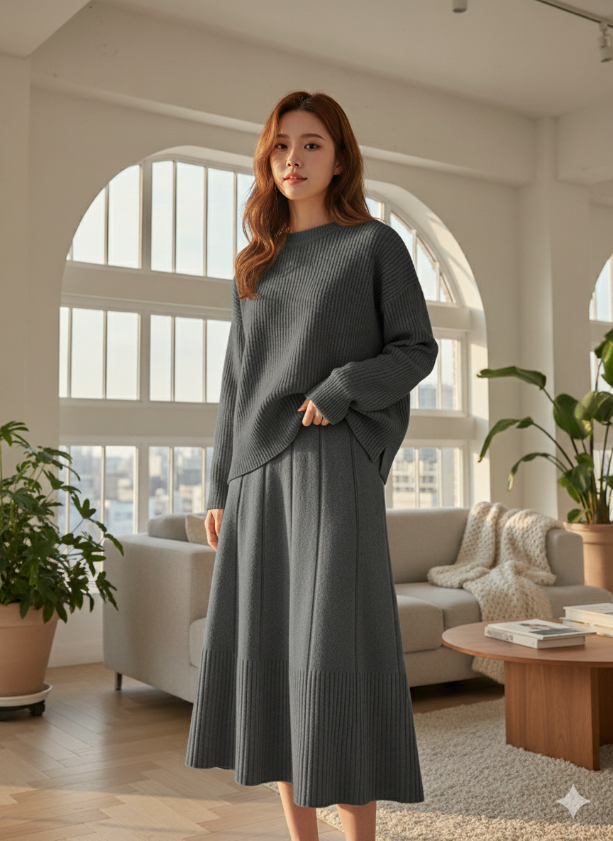 Petal Drift Skirt - Ash