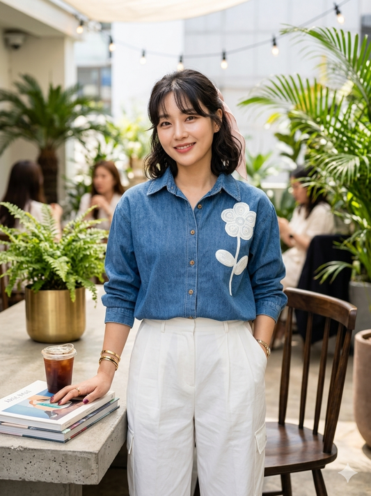 Button-Down Denim Shirt - Light