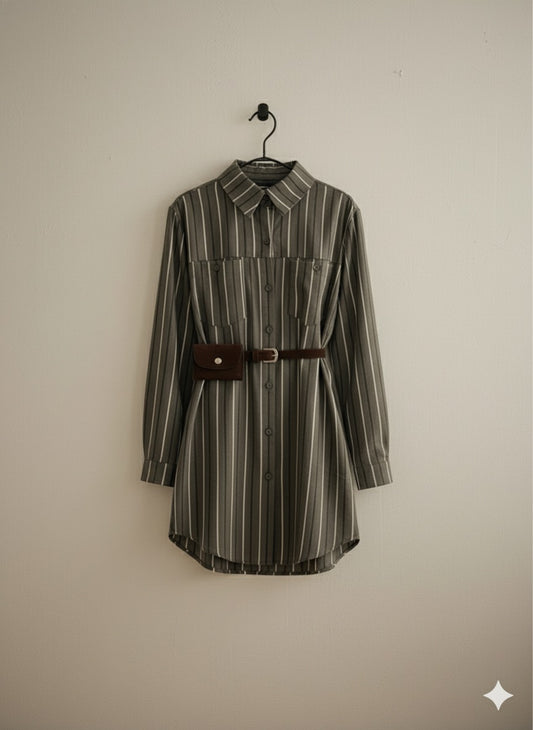 Flounce Stripe Shirt