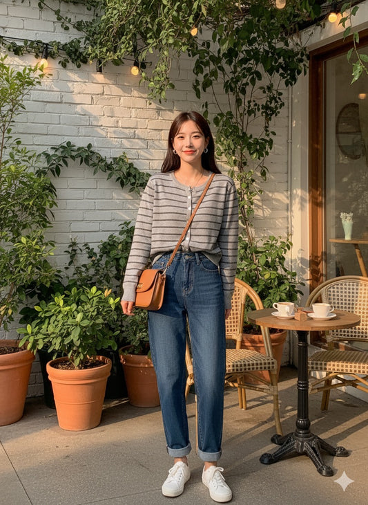 Preppy Cardigan - Grey