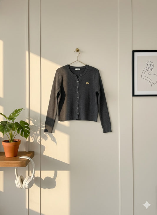 Knitted Rib Top - Ash