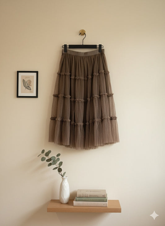 Brown Dream Mesh Skirt