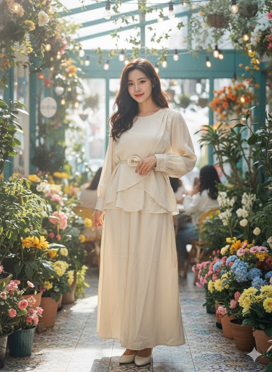 Champagne Glow Dress-Ivory