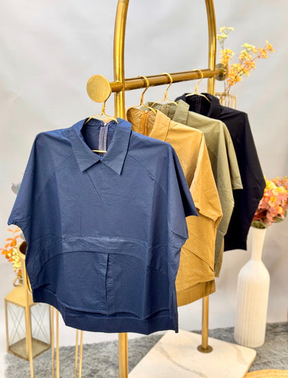 Navy Blue Urban Cargo Collar Top