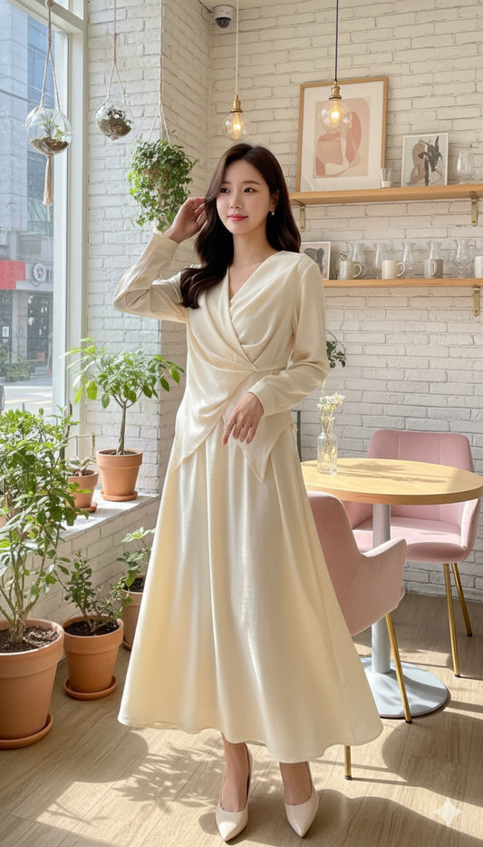 Veloura Luxe Dress - Ivory