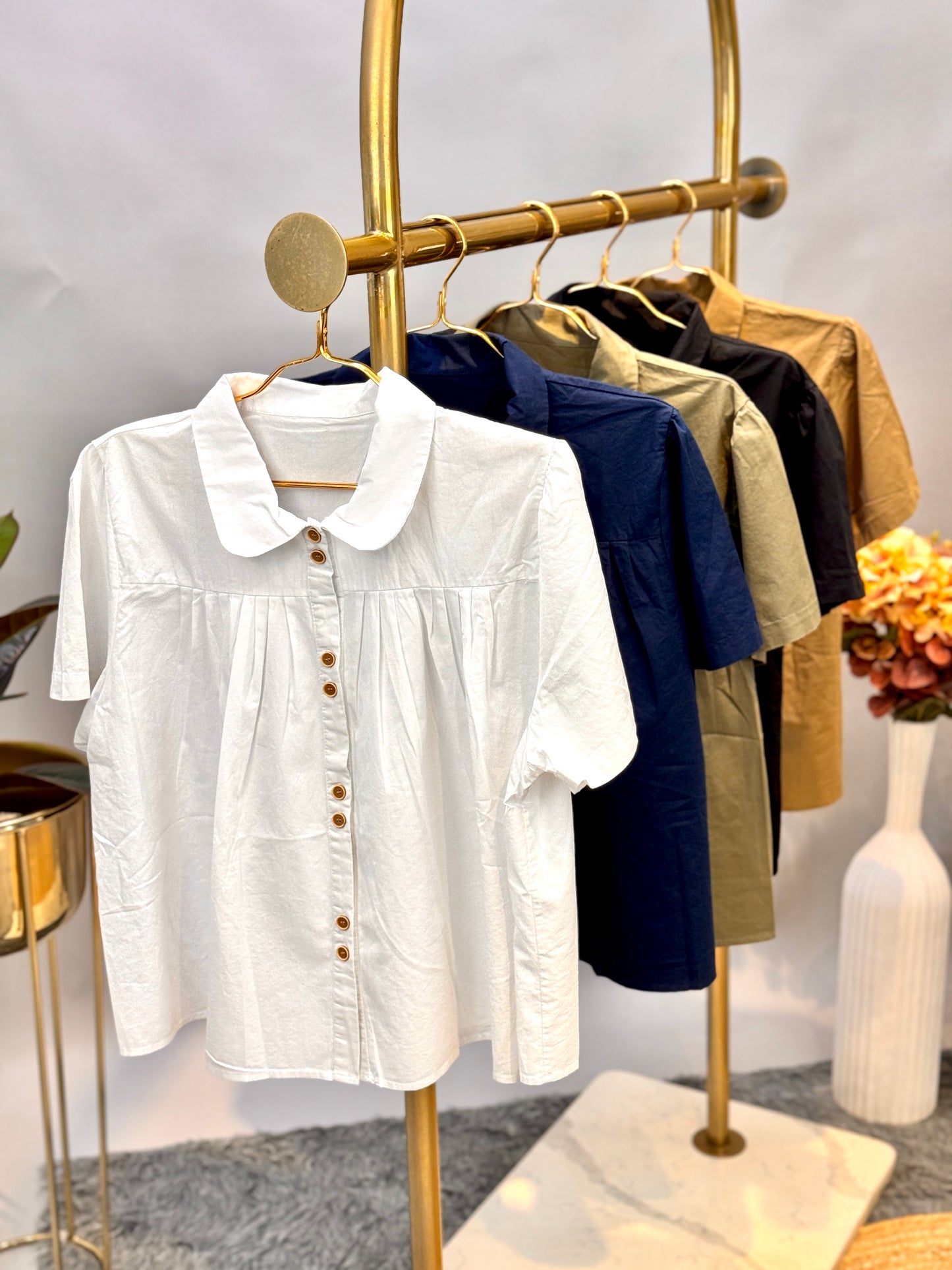 Pleated Baby Doll Shirt