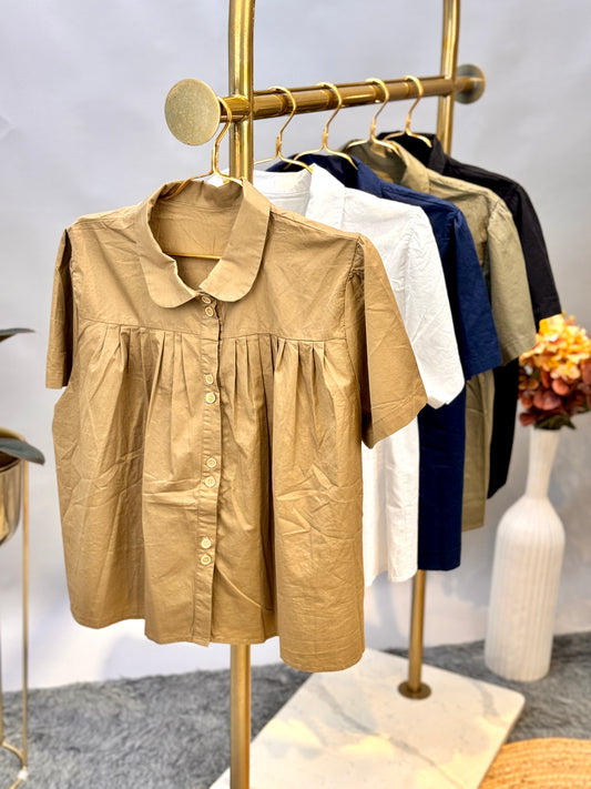 Pleated Baby Doll Shirt