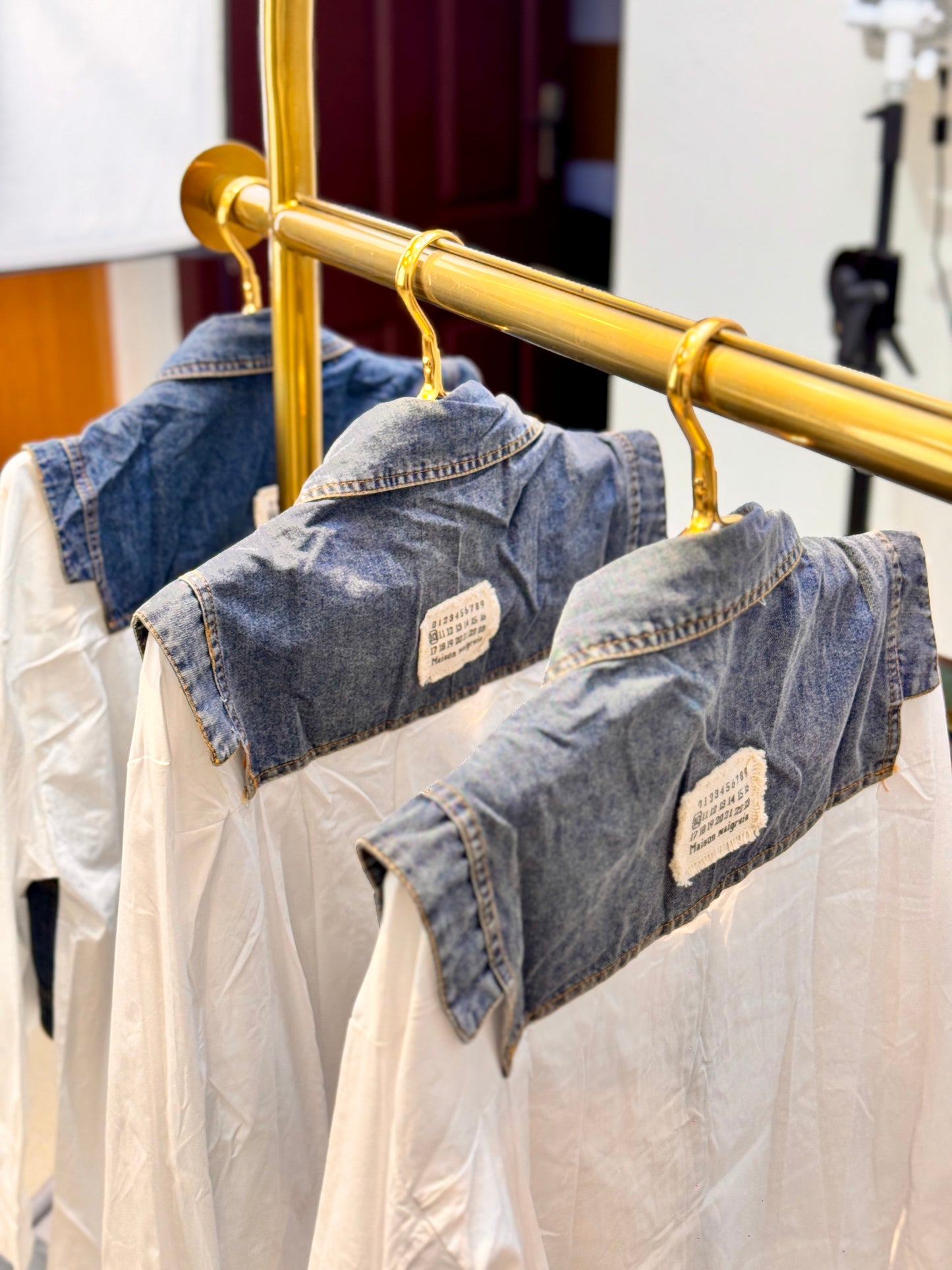 Faux Layered Denim Shirt